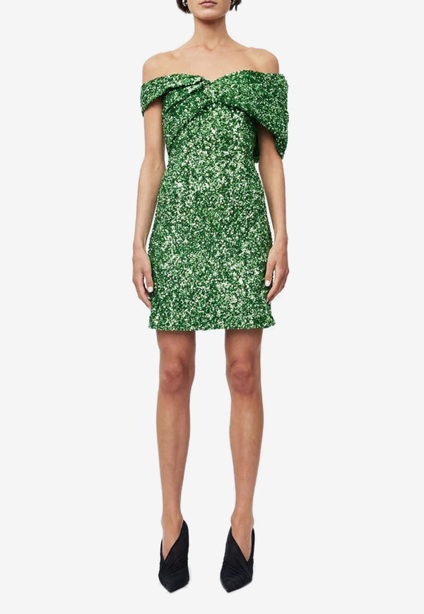 Rachel Gilbert Mirella Woven Mini Dress Green