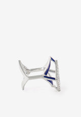 Djihan Cube Mirage Diamond Ring in 18-karat White Gold Blue Rin-292