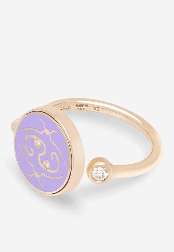 Intisars Me Oh Me Purple Exceptional18K Rose Gold Diamond Ring Purple