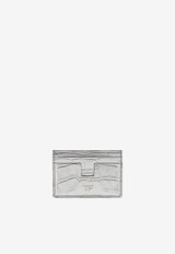 Tom Ford TF Cardholder in Metallic Croc Embossed Leather S0250-LCL348S 1G004 Silver