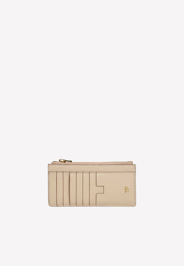 Tom Ford East-West Zip Wallet in Grained Leather Beige S0394T-LCL095 U8006