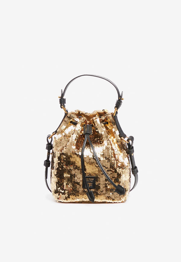 Tom Ford Sequin Embellished Bucket Bag S0421-ISA054G 3YN09 Gold
