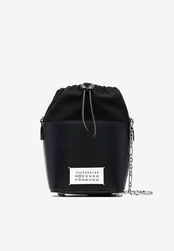 Maison Margiela Drawstring Bucket Bag in Bovine Leather Black S61WG0035P4348T8013