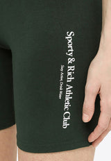 Sporty & Rich Logo-Printed Cycling Shorts Green SH643FOCO/L_S&R-FO
