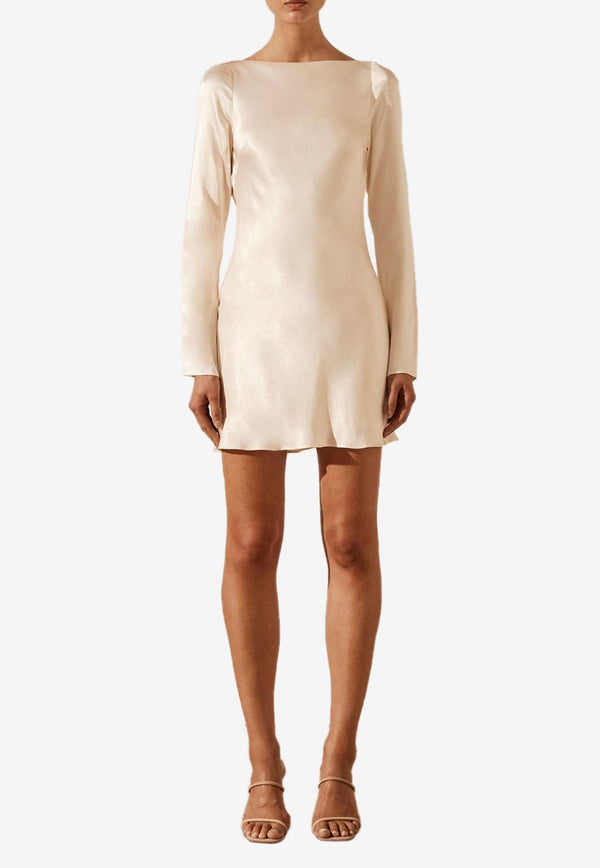 Shona Joy La Lune Long-Sleeved Mini Dress Ivory SJ6022IVORY