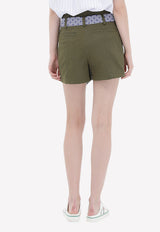 Double Waist Shorts with Dotted Belt Strap