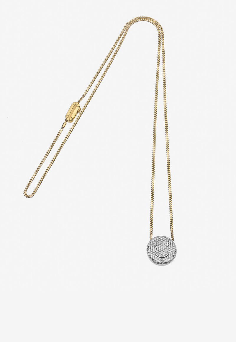 EÉRA Special Order - Smile 18-karat White Gold Necklace with Diamonds Silver SMNEFP02U1