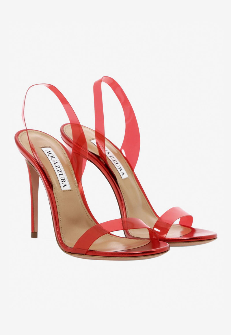 Aquazzura So Nude 105 Plexi Sandals Red SNPHIGS0-NLPF00 LIPSTICK