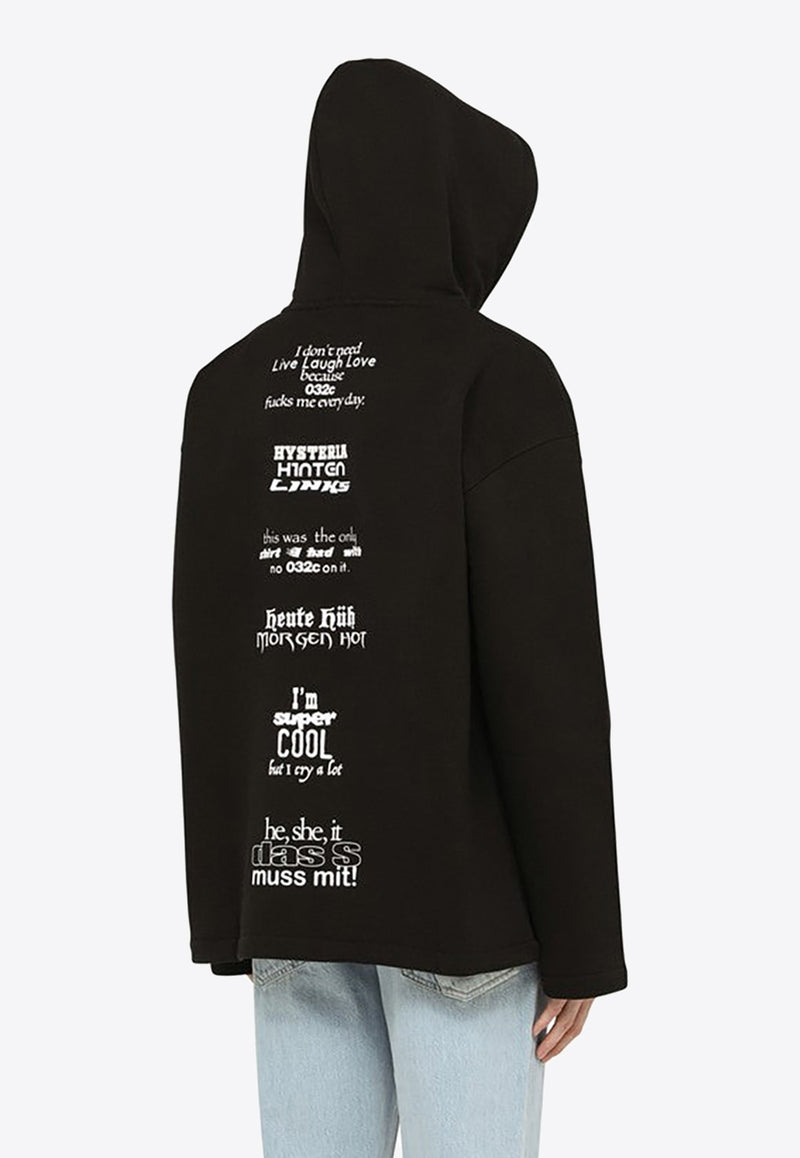 032c Content Oversized Logo Hoodie Black SS23-C-2040CO/M_032C-BLK