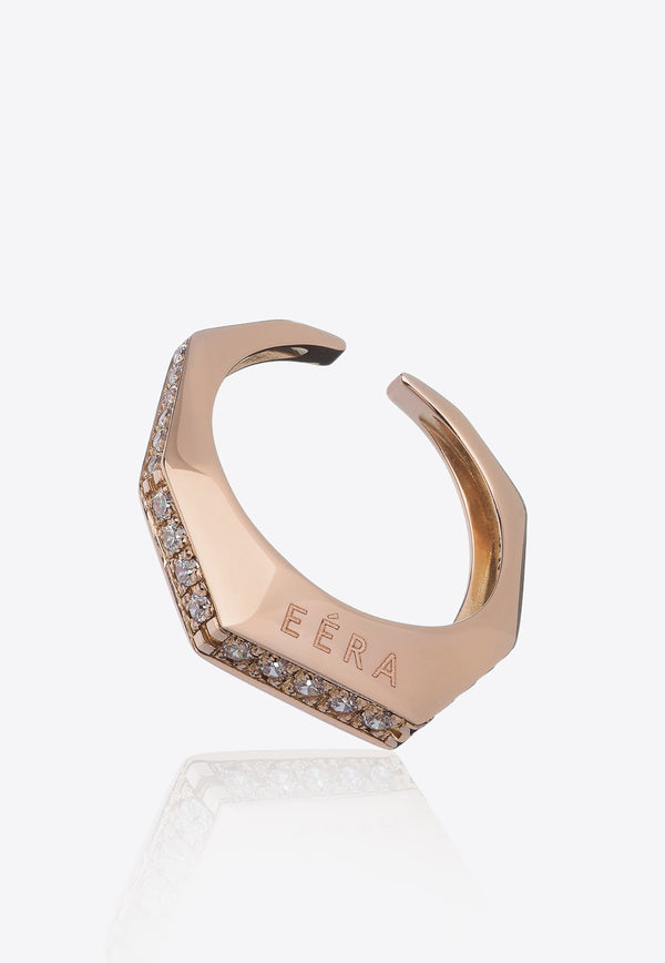 Small Sabrina Single Ear-Cuff in 18K Rose Gold with Diamonds
