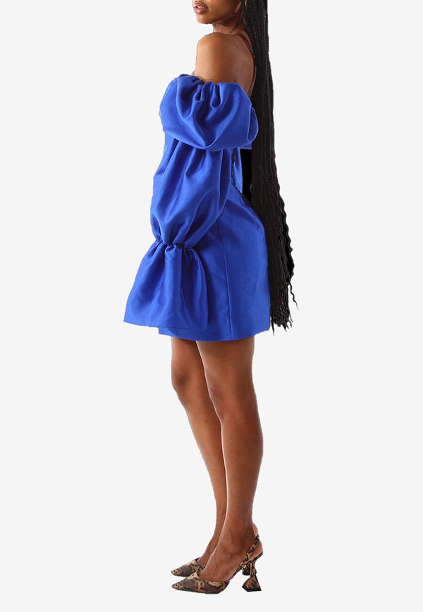 Khirzad Femme Solaro Puff-Sleeved Mini Dress Blue SolaroBLUE