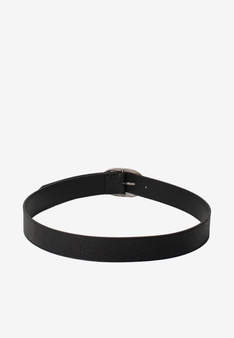 Tom Ford Oval Buckle Belt in Grained Leather Black TB279-LCL242Y 1N001