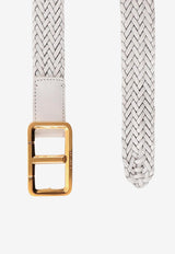 Tom Ford Braided Leather Belt Off-white TB283-ICL040X 1W001