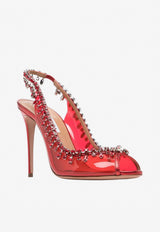 Aquazzura Temptation 105 Crystal Embellished Sandals Red TEMHIGSC-NLPF00 LIPSTICK