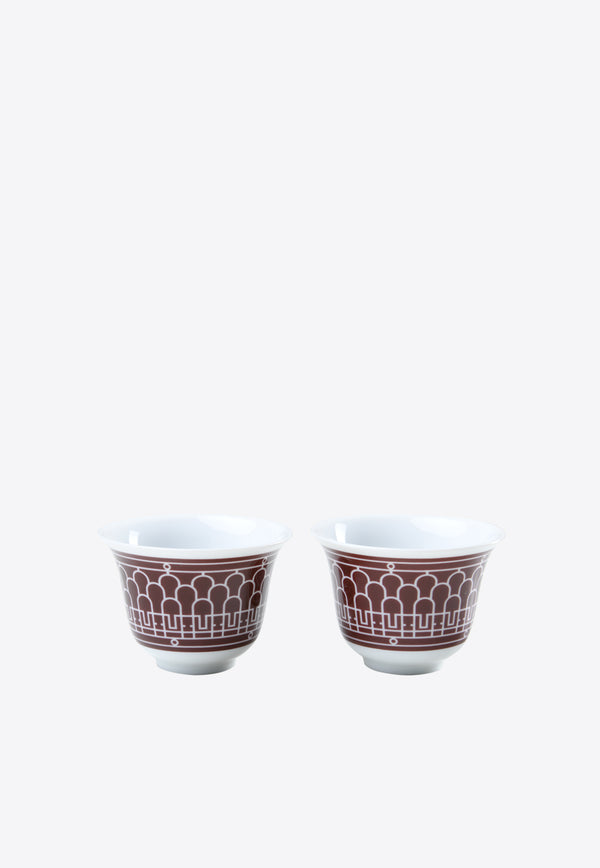 Hermès Small H Déco Porcelain Cups - Set of 2 Bordeaux HSHDPC-Bordeaux