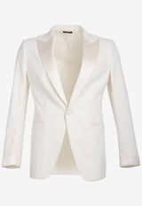 Tom Ford Single-Breasted Corduroy Tuxedo Jacket Off-white 815R14 11Y140 15R14