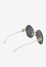 Gucci Geometric Frame Sunglasses Gray GG1203S-002MGREY