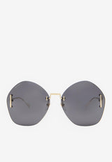 Gucci Geometric Frame Sunglasses Gray GG1203S-002MGREY