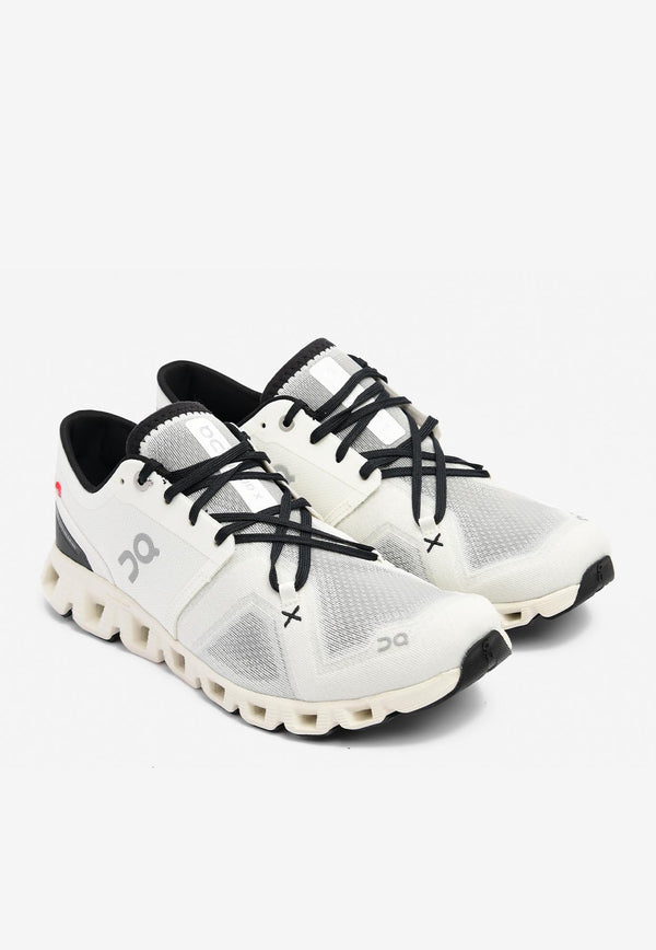 On Running Cloud X3 Low-Top Mesh Sneakers Ivory