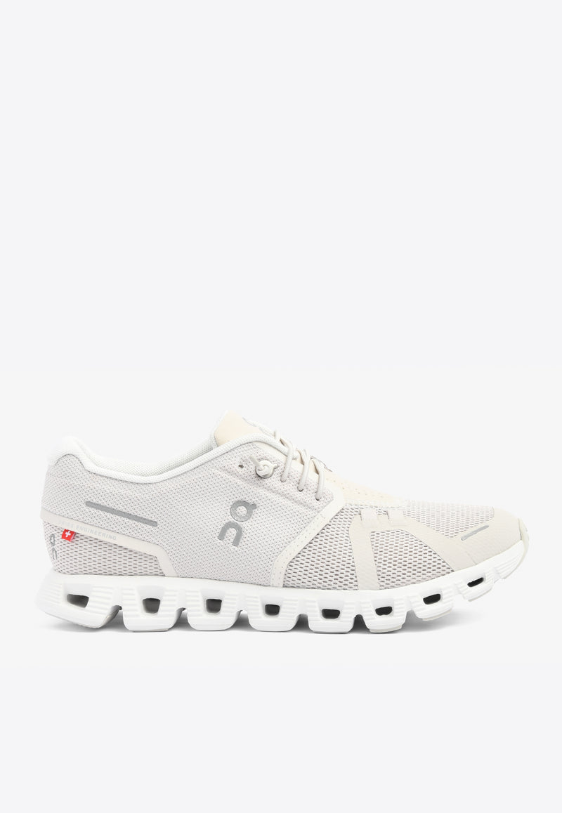 Cloud 5 Low-Top Mesh and Leather Sneakers Pearl