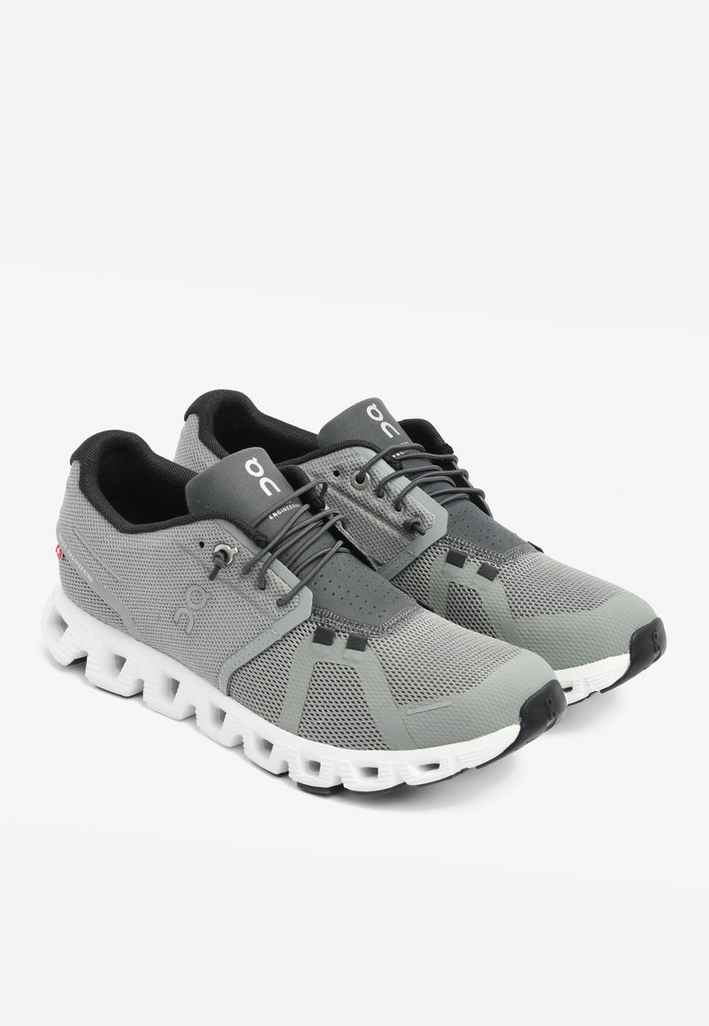 Cloud 5 Low-Top Mesh and Leather Sneakers Gray