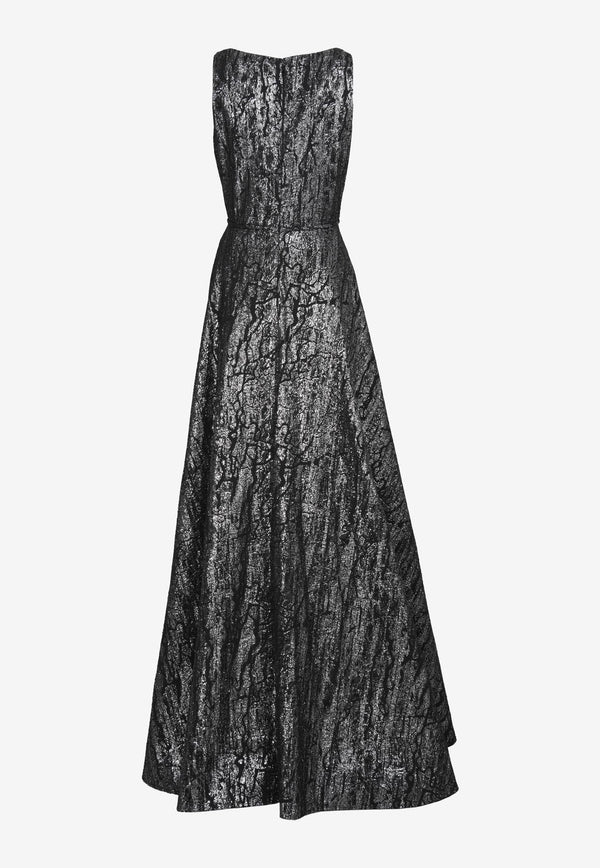 Pronovias-Sleeveless Maxi Gown-Black