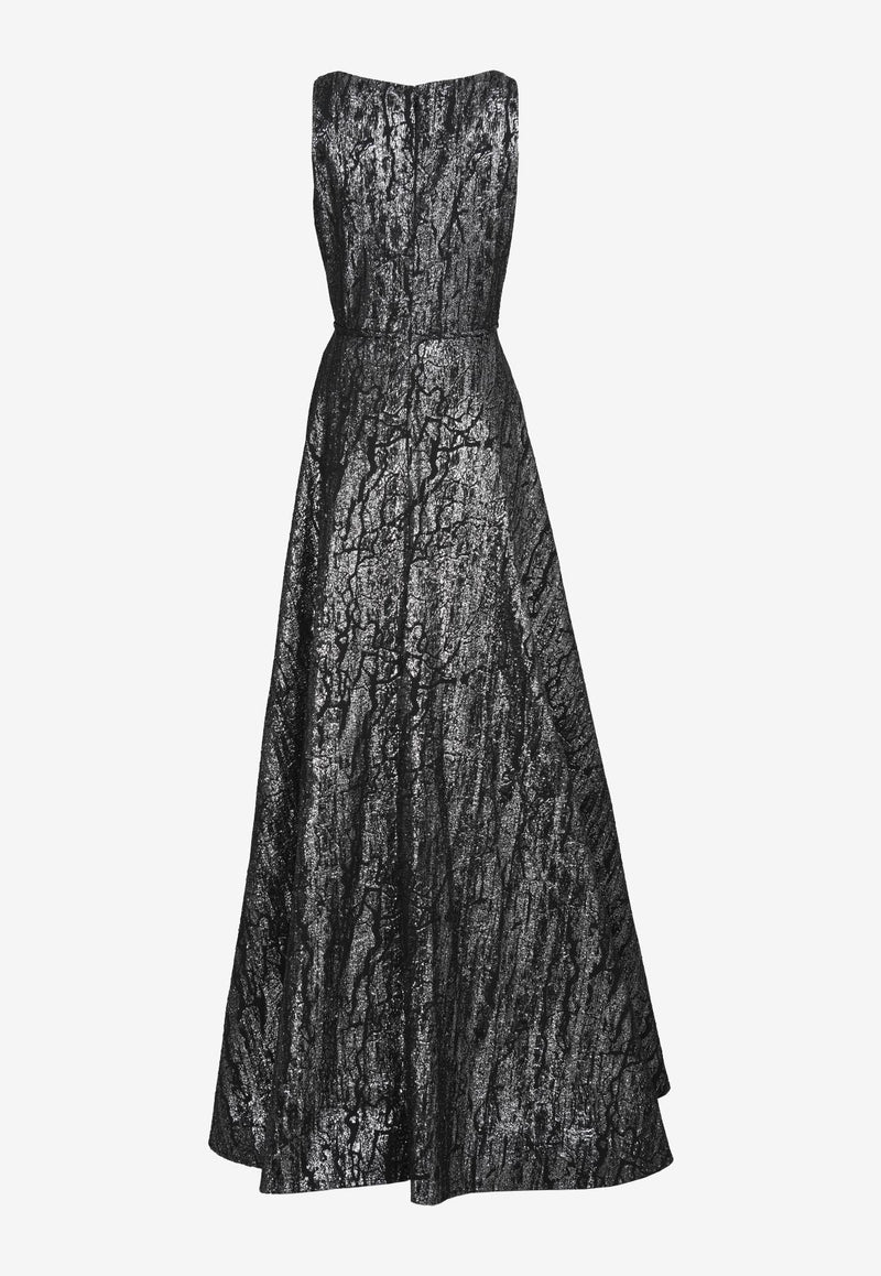 Pronovias-Sleeveless Maxi Gown-Black