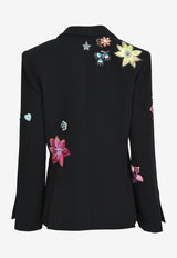 Cinq à Sept Rumi Mixed-Patch Blazer Black