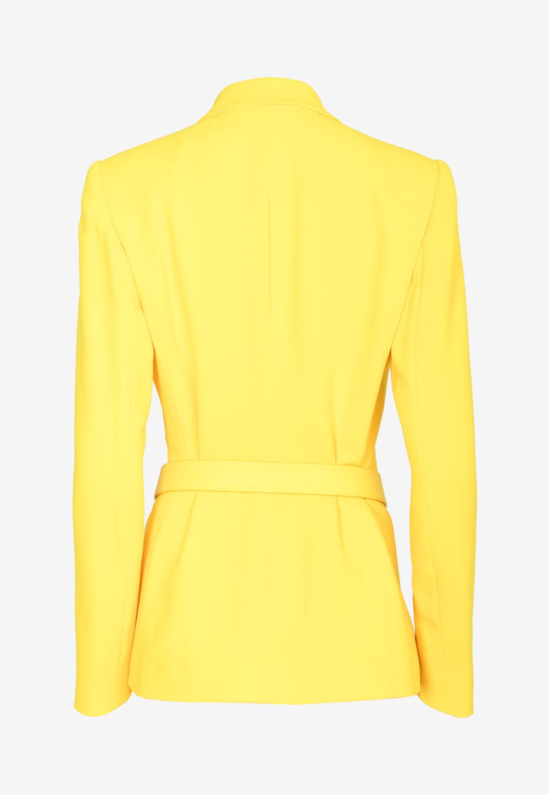 Ralph Lauren Single-Breasted Blazer with Belt Yellow