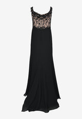 Pronovias Atos Style 131 Off-Shoulder Beaded Gown Black