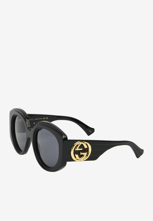 Gucci Oversized Round Sunglasses GG1308SBLACK