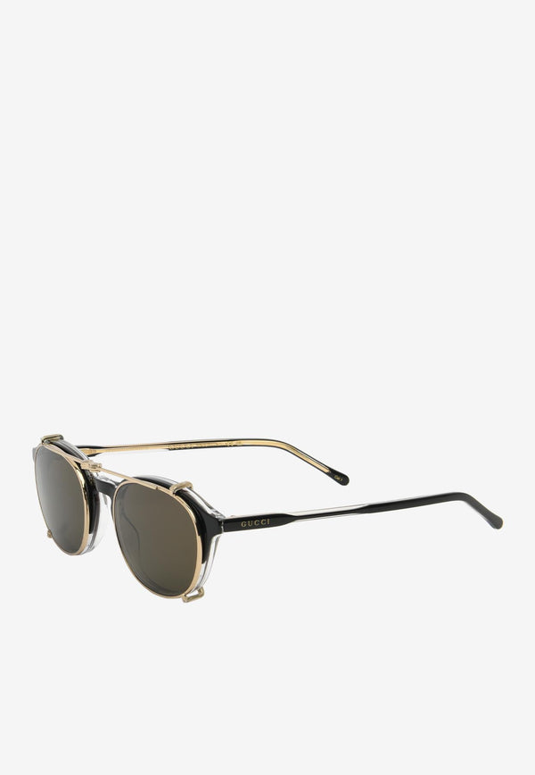Gucci Round Frame Acetate Sunglasses GG1212SBLACK MULTI
