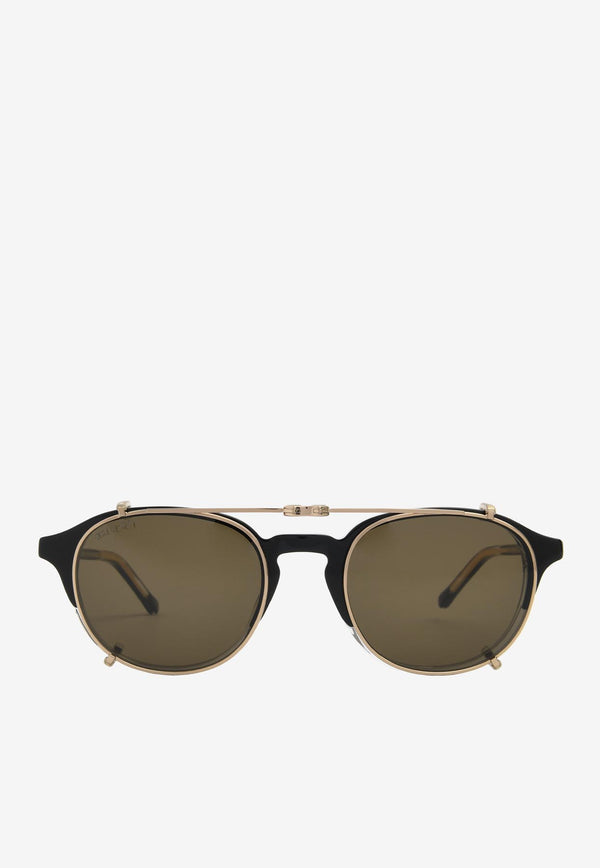Gucci Round Frame Acetate Sunglasses GG1212SBLACK MULTI
