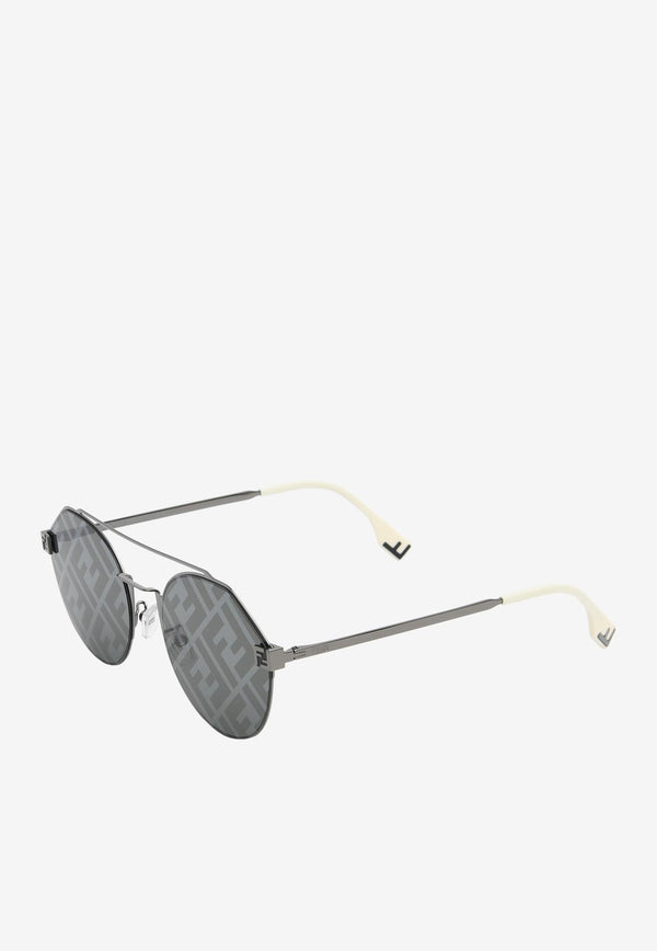 Fendi Fendi Sky FF Round Sunglasses Gray FE40060UGREY