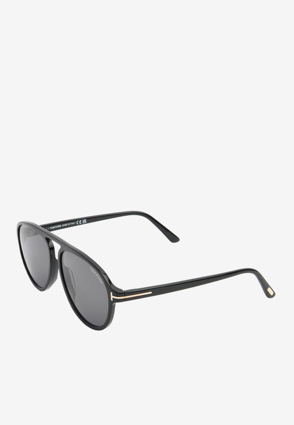 Tom Ford Tony Aviator Sunglasses Gray FT075601A57BLACK