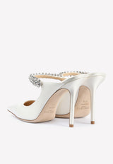 Jimmy Choo Bing 100 Crystal Embellished Satin Mules Ivory BING 100 SAT IVORY