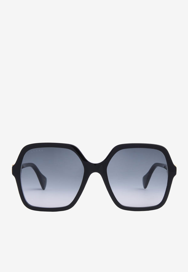 Gucci Oversized Square Sunglasses Gray GG1072SBLACK