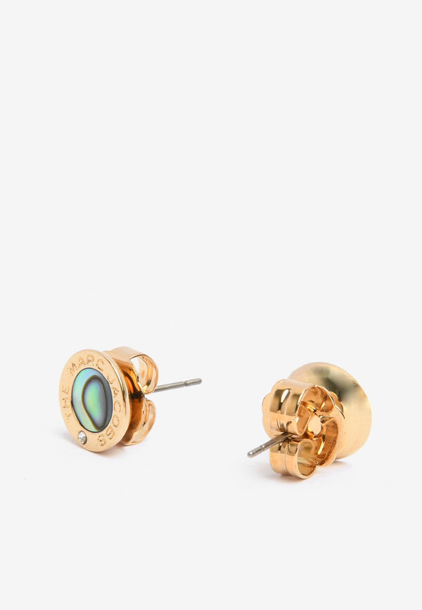 Marc Jacobs The Medallion Abalone Earrings Gold J260MT7PF21GREEN