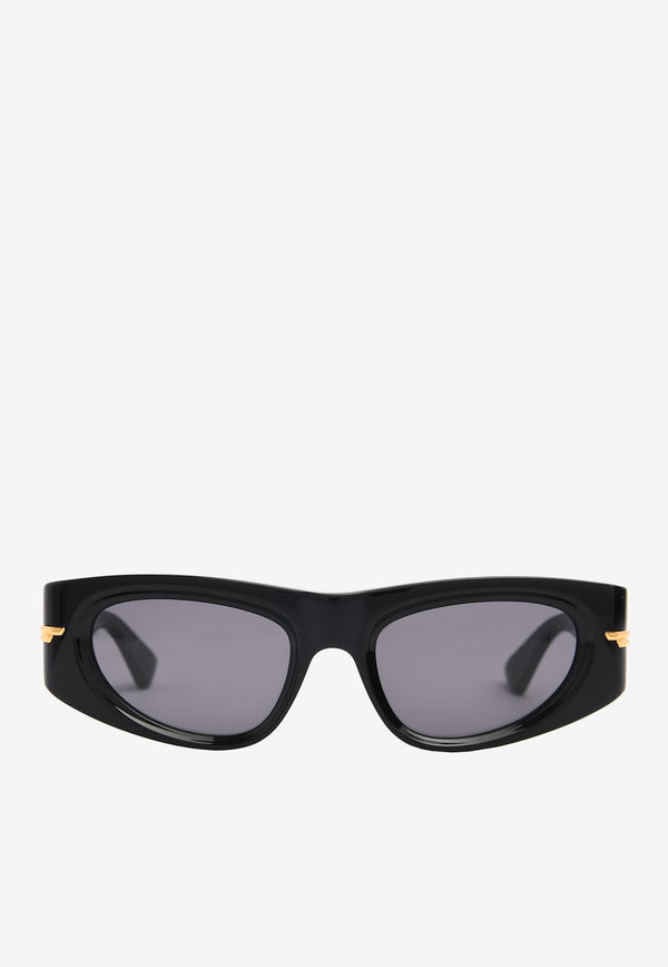 Bottega Veneta Rectangular Acetate Sunglasses BV1144SBLACK Gray