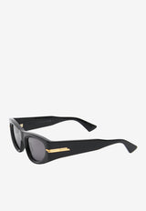 Bottega Veneta Rectangular Acetate Sunglasses BV1144SBLACK Gray