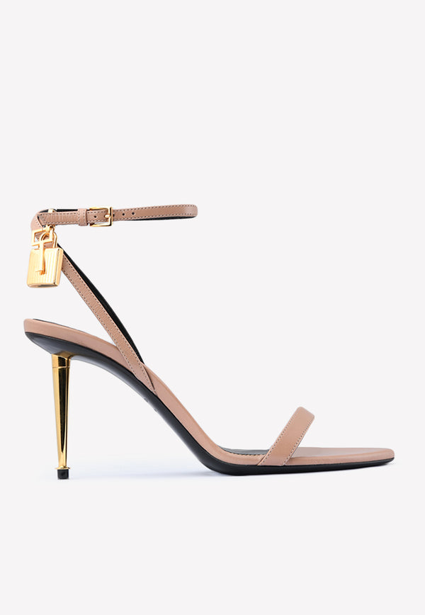 Tom Ford Padlock 85 Naked Pointy Sandals in Calf Leather W2748T-LKD002 U3002 Blush