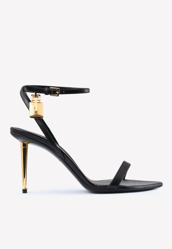 Tom Ford Padlock 85 Naked Pointy Sandals in Calf Leather W2748T-LKD002 U9000 Black