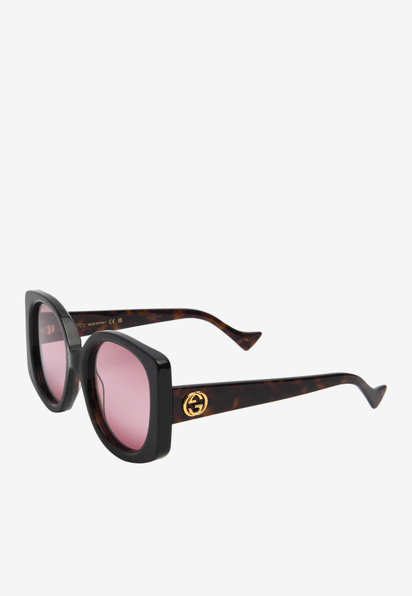 Gucci Havana Print Butterfly Sunglasses GG1257SABROWN MULTI Red