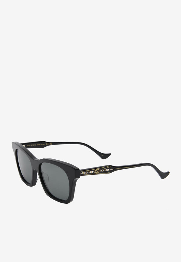 Gucci Square Acetate Sunglasses GG1299SBLACK Gray