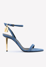 Tom Ford Padlock 85 Naked Pointy Denim Sandals W2748T-TDE002 U5046 Blue