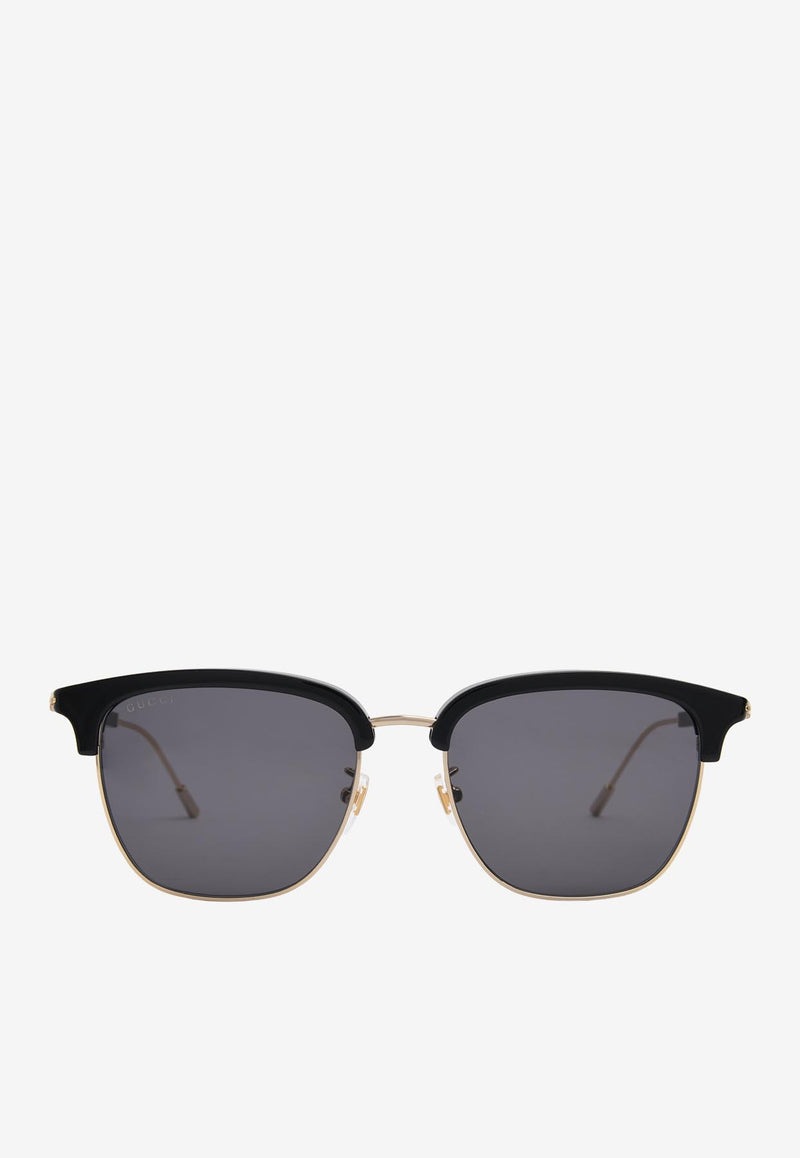 Gucci Square Acetate Sunglasses GG1275SABLACK GOLD Gray