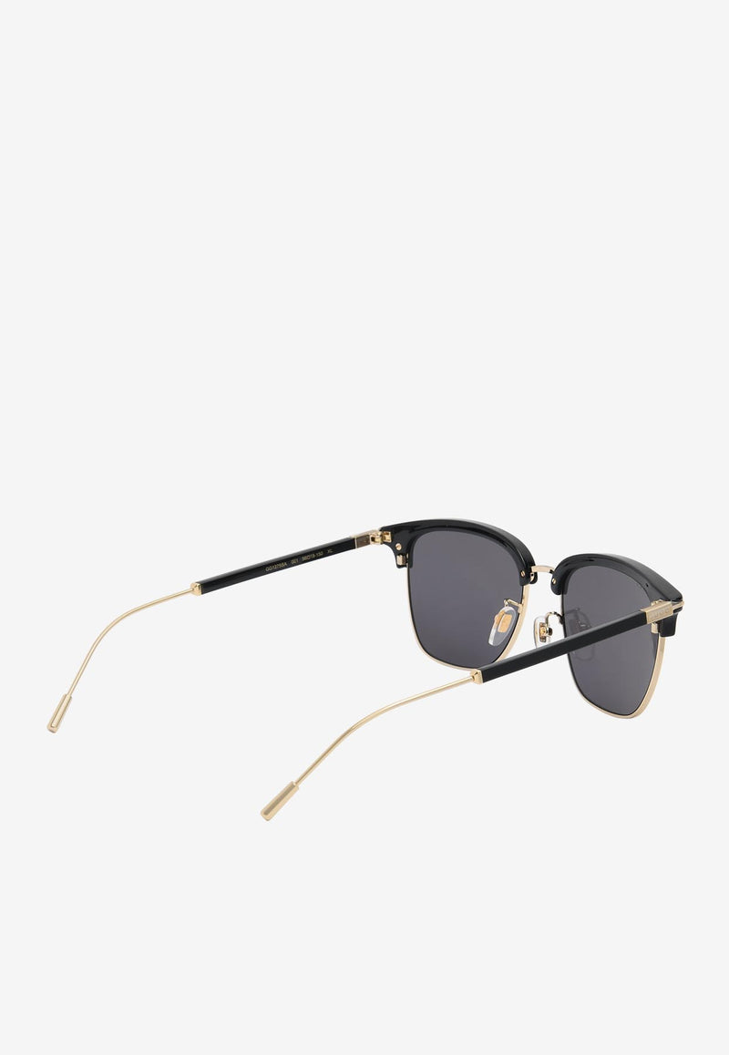 Gucci Square Acetate Sunglasses GG1275SABLACK GOLD Gray