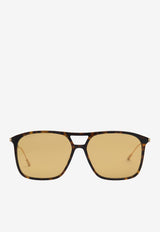 Gucci Havana Print Square Sunglasses GG1270SBROWN MULTI Brown