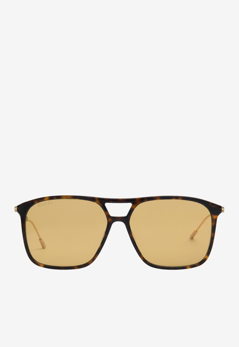 Gucci Havana Print Square Sunglasses GG1270SBROWN MULTI Brown