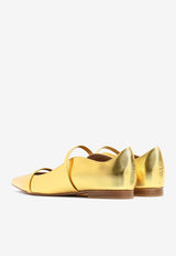 Malone Souliers Maureen Pointed Flats in Metallic Leather Gold MAUREENFLAT PUMP 82GOLD